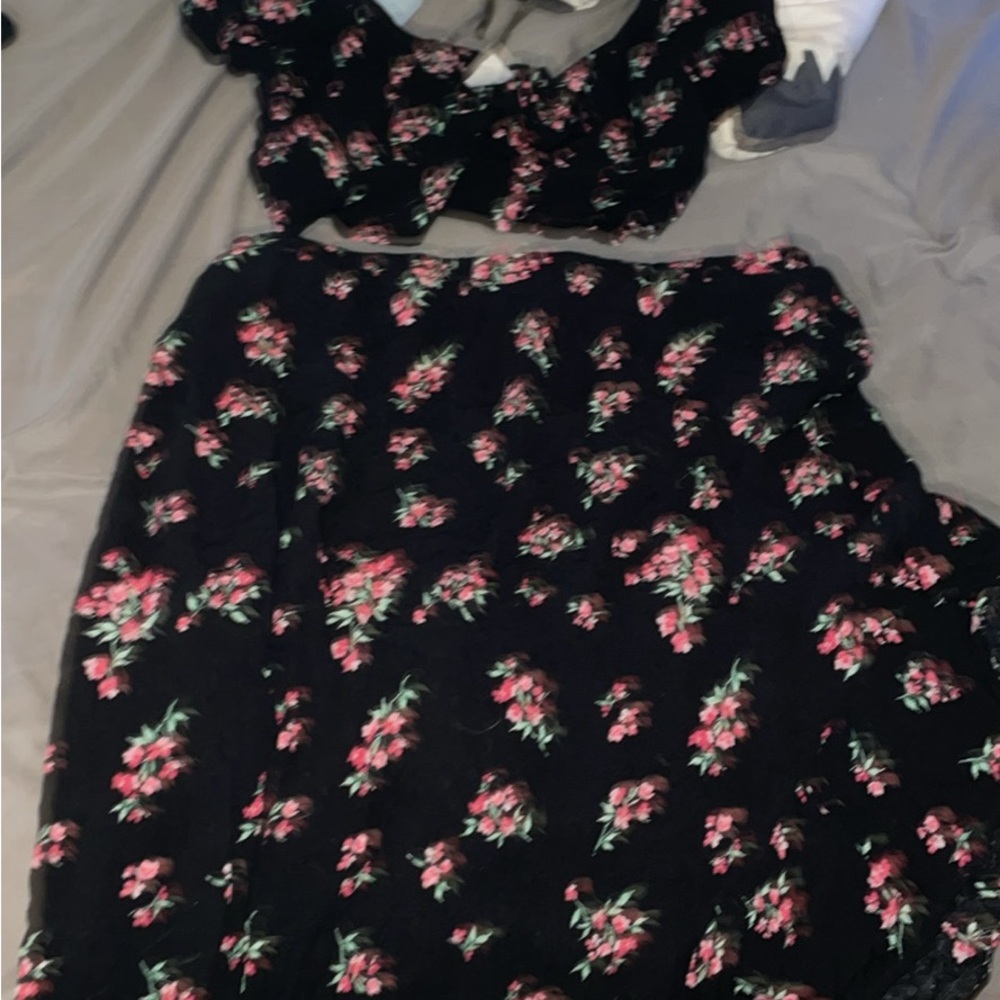 No Boundaries Black and Pink Floral Dress